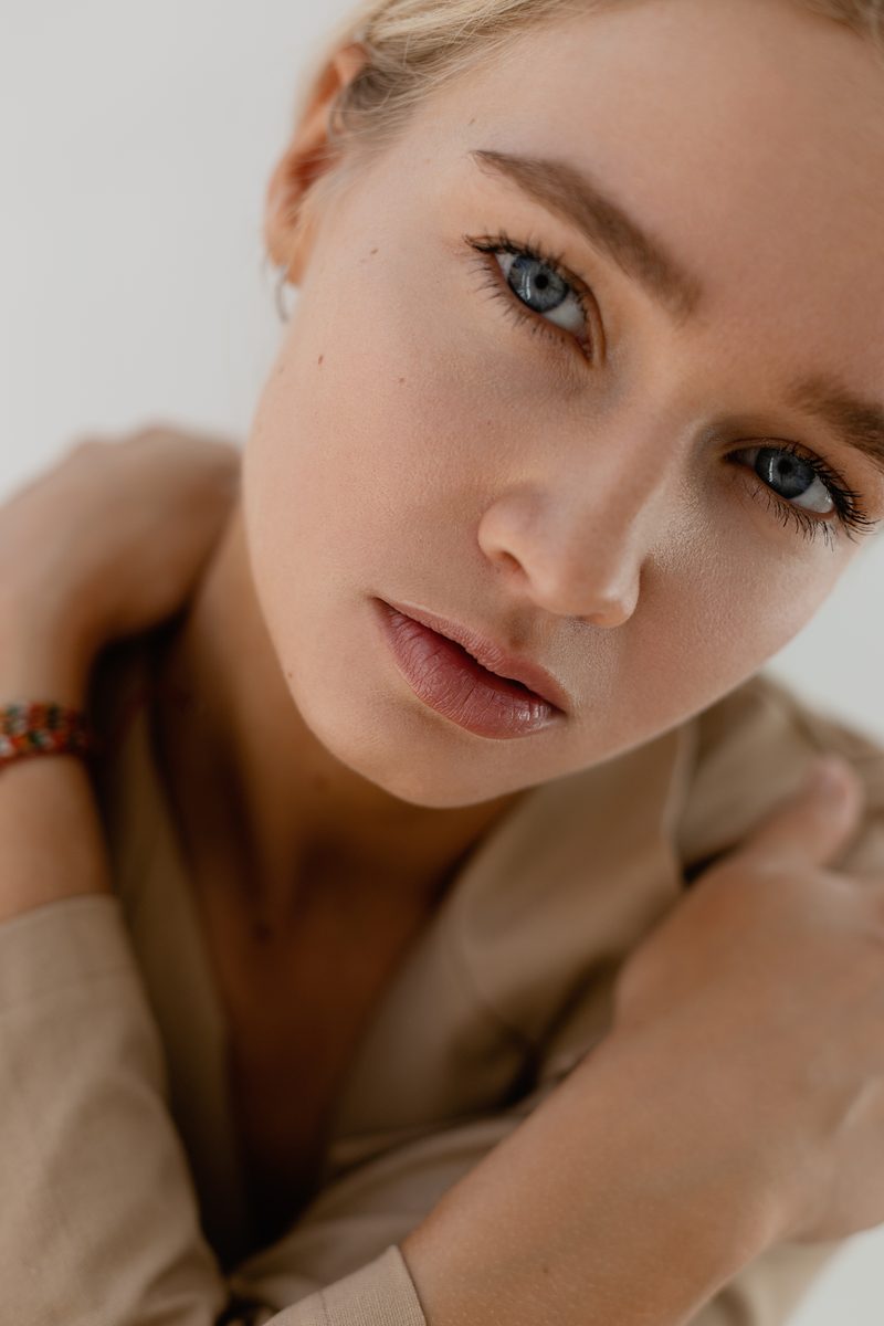 Close-up portrait with warm golden hour light, Lake Geneva region