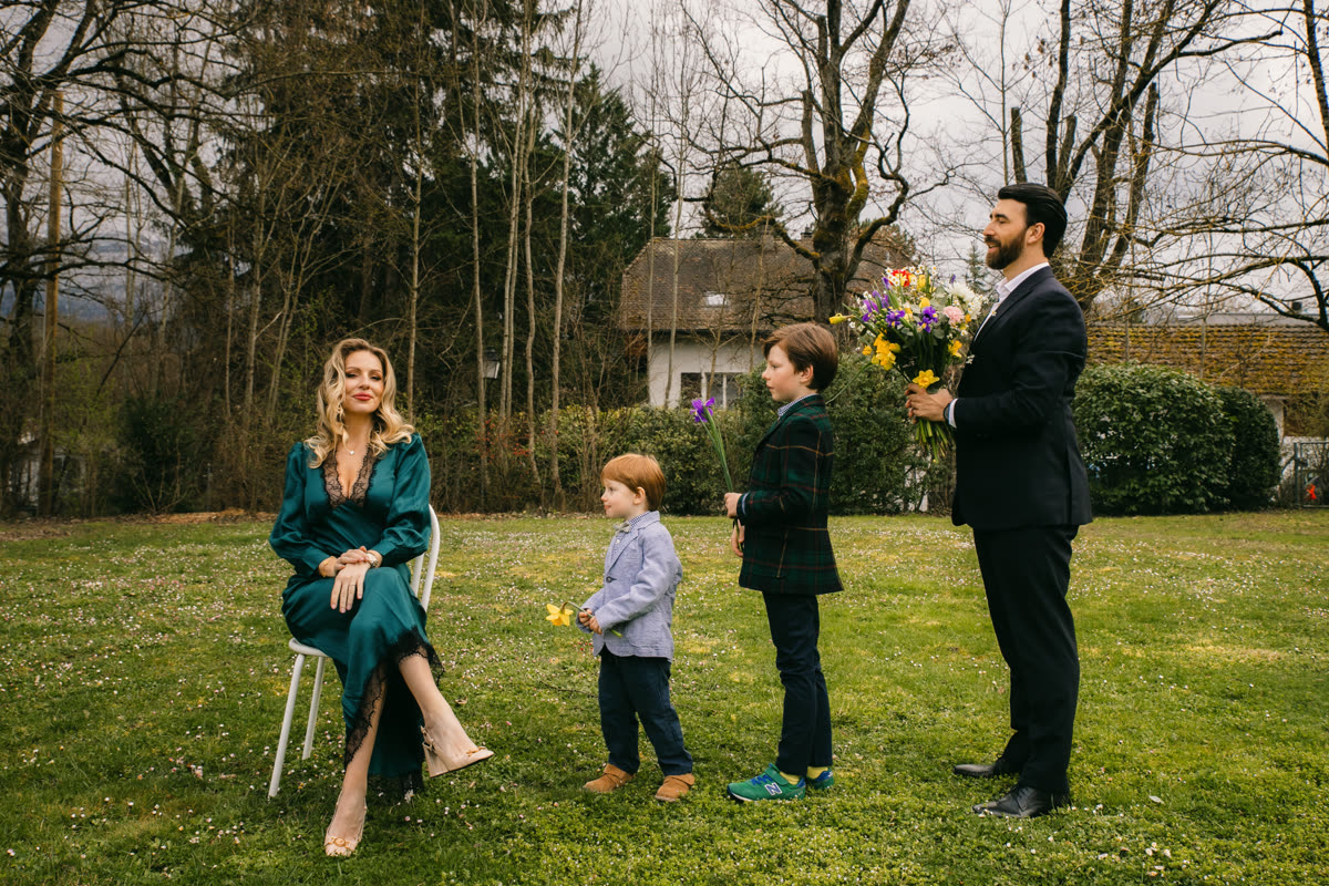 Golden hour family photography session near Lake Geneva